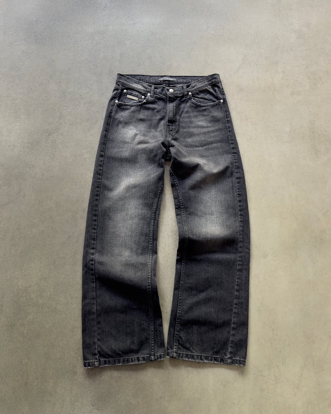 “UNDEFEATED” LEATHER DENIM JEANS